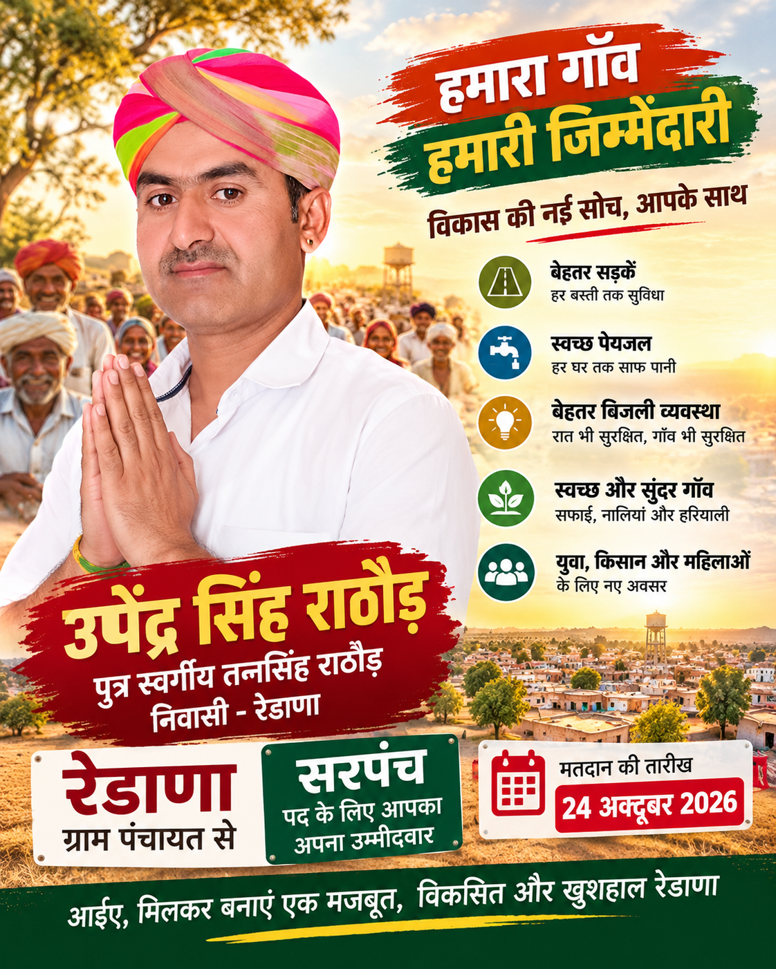 उपेंद्र सिंह राठौड़ - ग्राम पंचायत रेडाणा